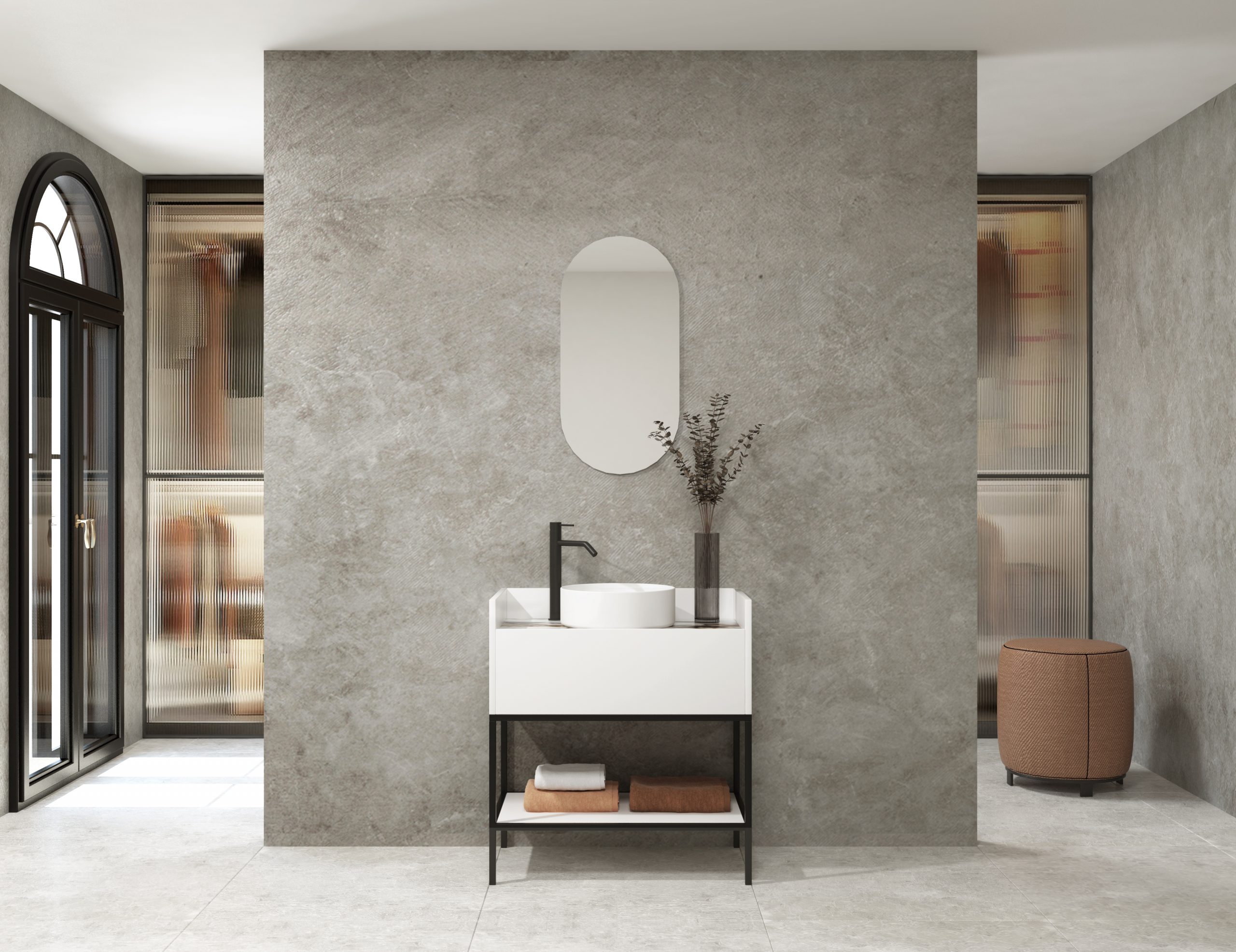 Pack SOCLE Xtone Paonazzo biondo + lavabo + miroir capsule