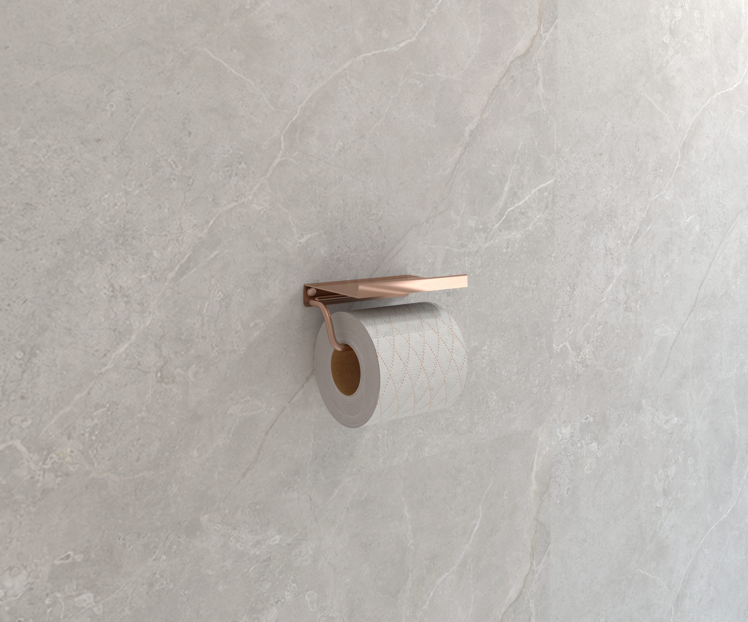 PORTE-ROULEAU AVEC TABLETTE CAPRI OR ROSE BROSSÉ