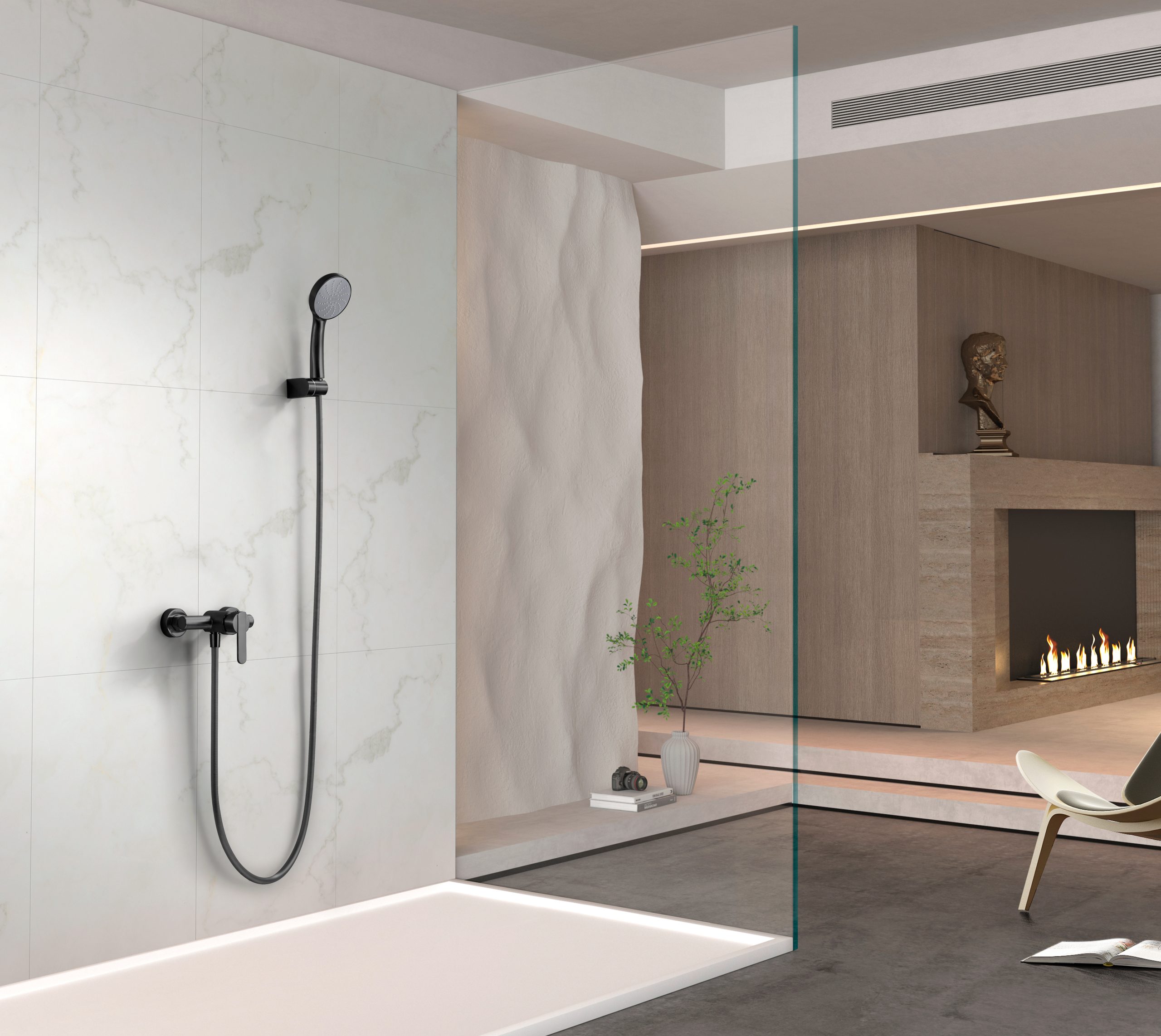 KIT DE DOUCHE MITIGEUR MONOCOMMANDE FORMENTERA NOIR MAT